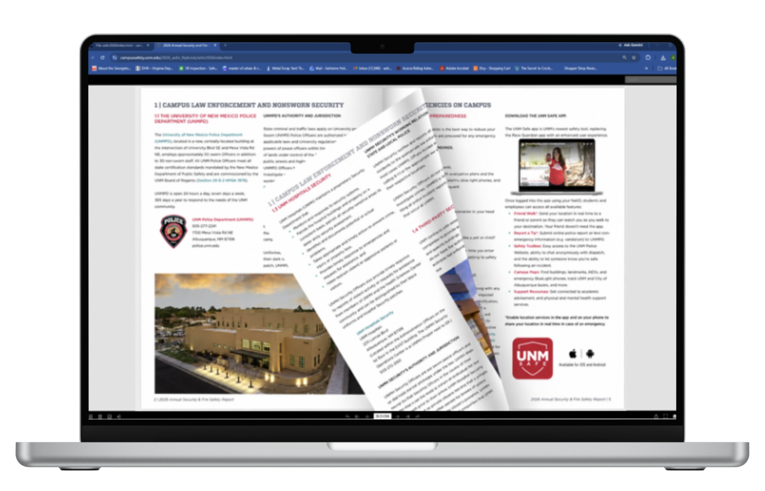 ASFSR in the form of a flipbook on a laptop with the page actively turning