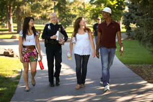 Officer giving a Campus Escort